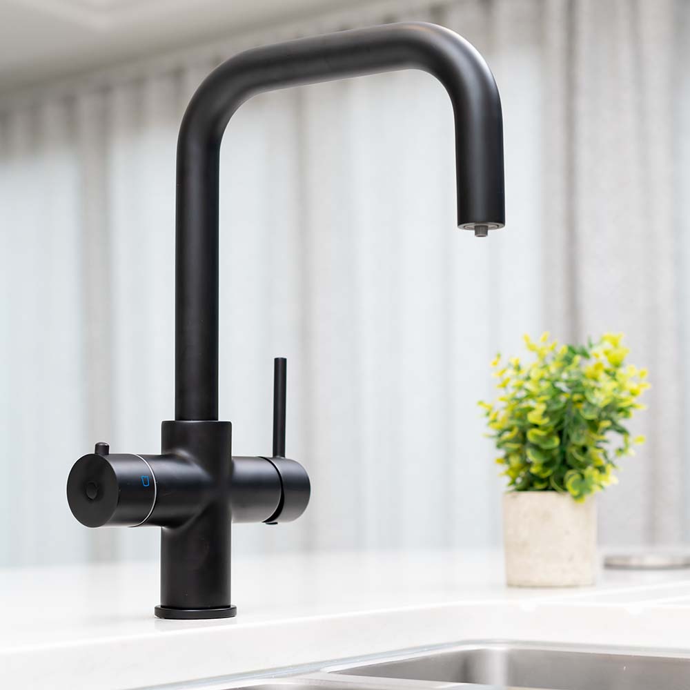 Aqua Classic Matt Black 4 In 1 Instant Boiling Water Tap D Shape