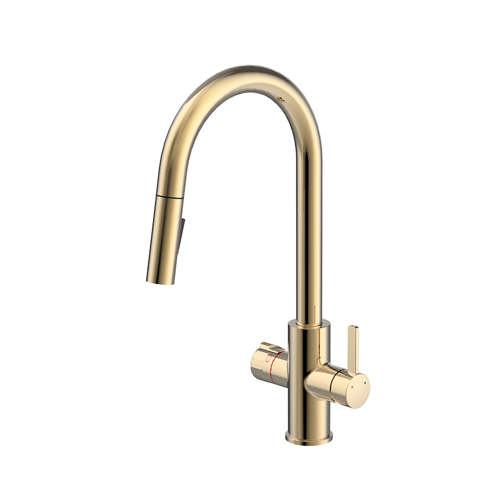 Pull Out Spray 4 in 1 Instant Boiling Water Tap Aqua Ultra Gold