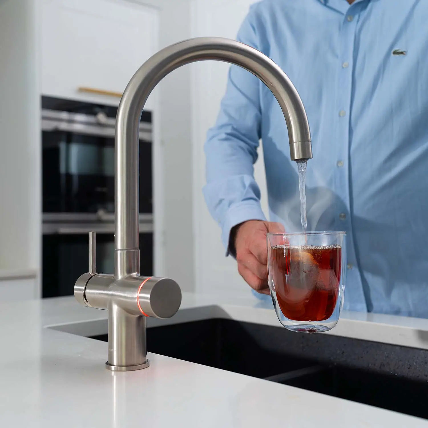 5-In-1 All-In-One Brushed Chrome Tap With Hot, Cold, Instant Boiling 100°C, Sparkling, Chilled, &Amp; Ambient Water. With Filtration, It'S A 6-In-1 Solution!