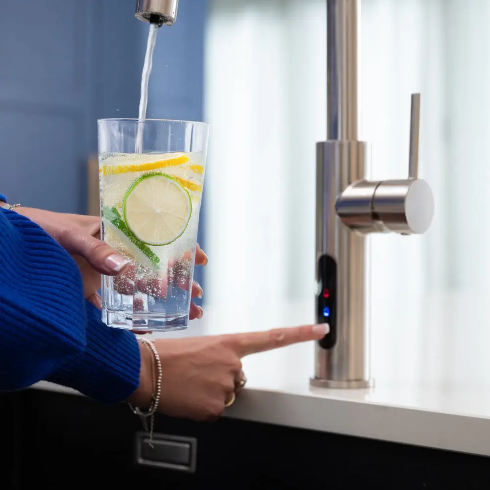 Chilled And Sparkling Water Dispensed From Faucet