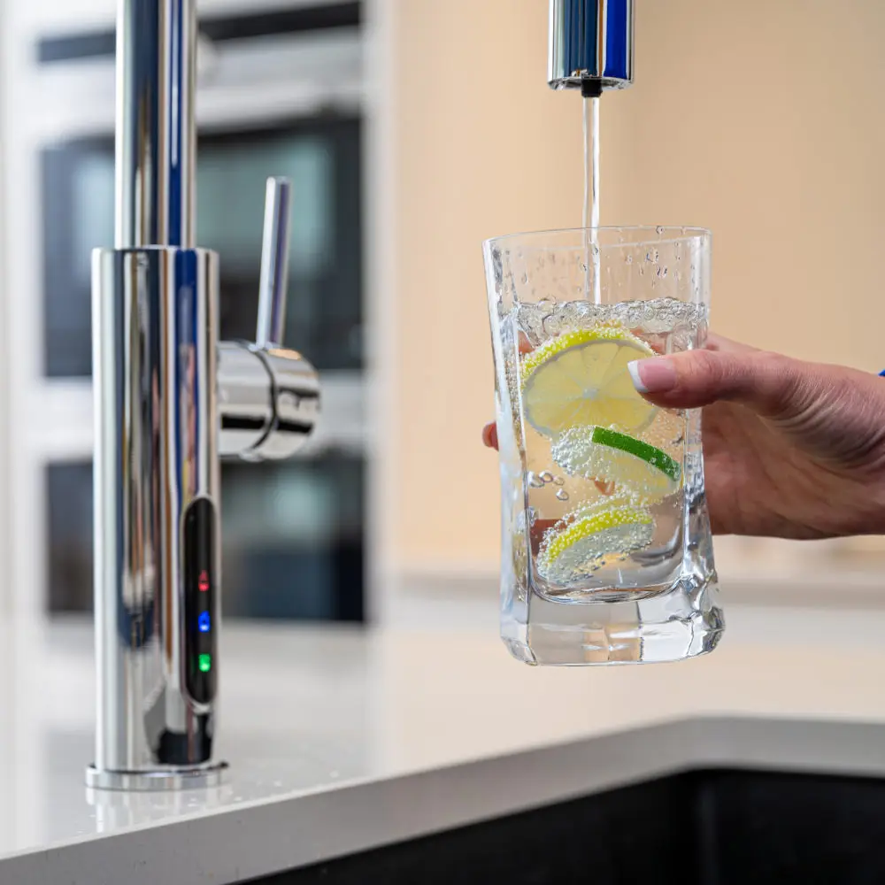 Chilled And Sparkling Water Dispensed From Faucet