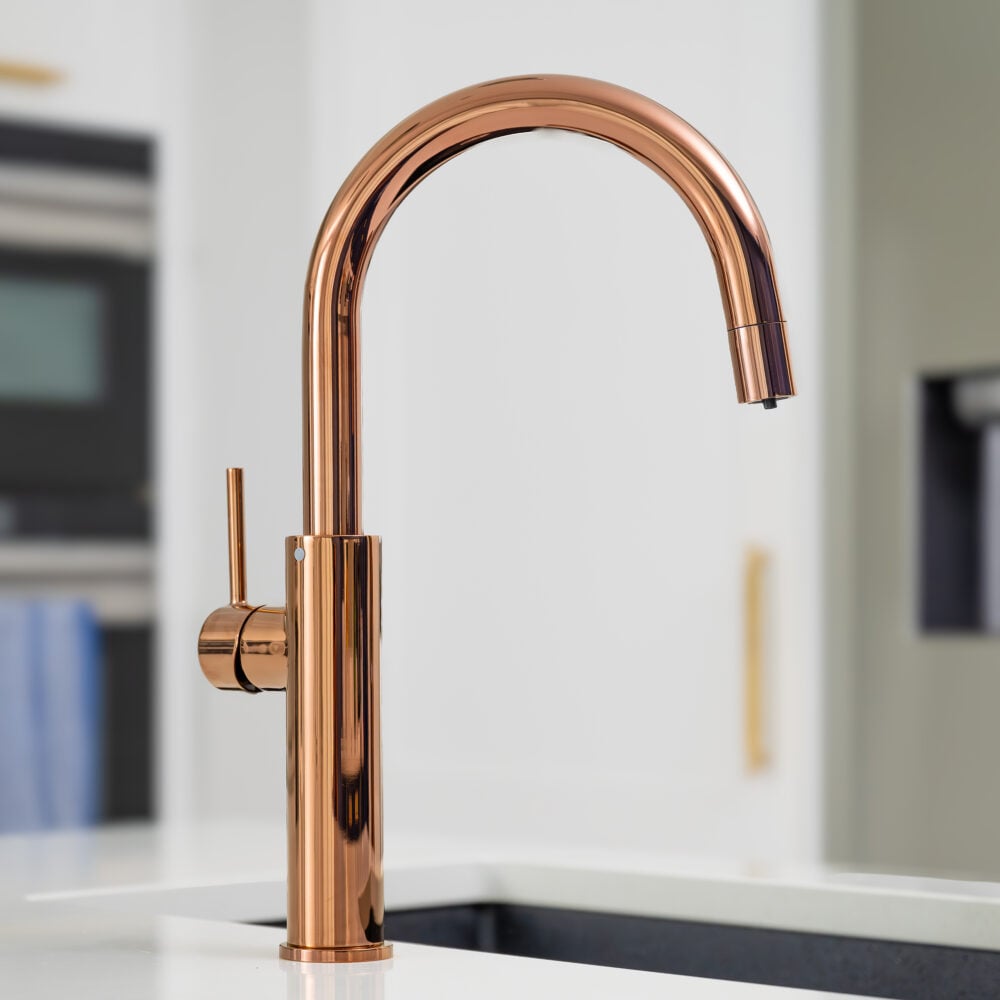 Digital 4 In 1 Instant Boiling And Filtered Water Tap - Aquatap Classic C Shape - Polished Rose Gold