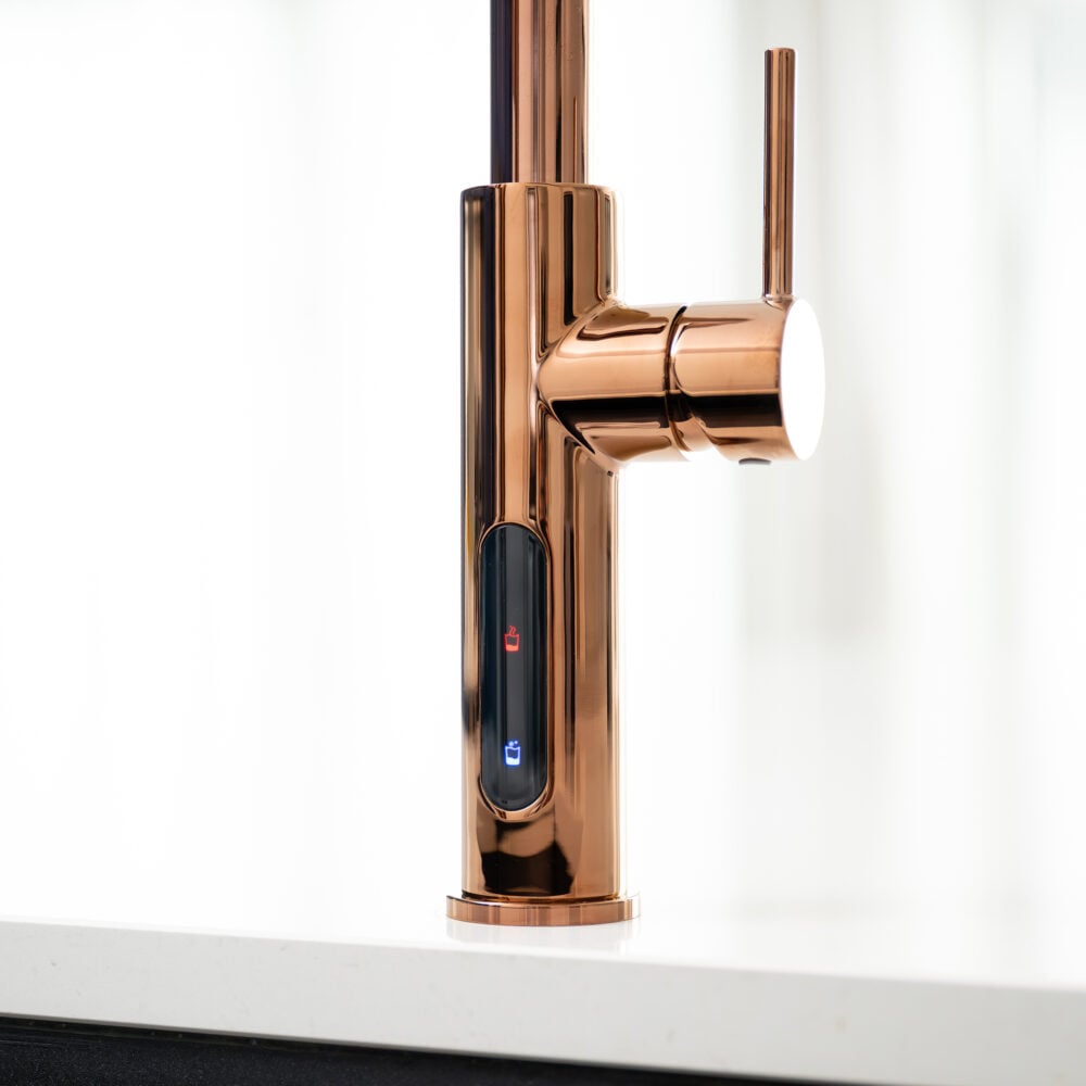 Digital 4 In 1 Instant Boiling And Filtered Water Tap - Aquatap Classic C Shape - Polished Rose Gold